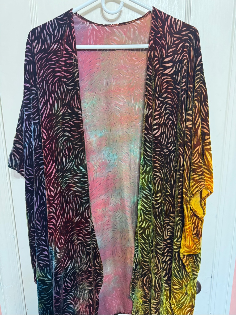 Women’s Multicolor Open Front Kimono Top